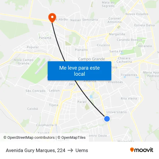 Avenida Gury Marques, 224 to Uems map