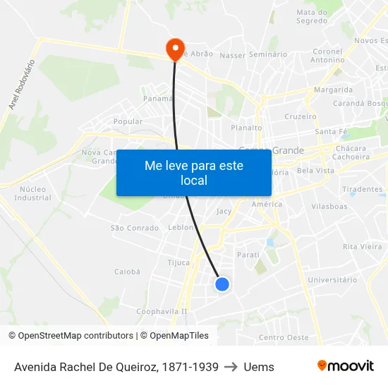 Avenida Rachel De Queiroz, 1871-1939 to Uems map
