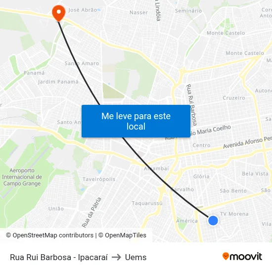 Rua Rui Barbosa - Ipacaraí to Uems map