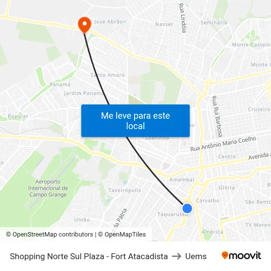 Shopping Norte Sul Plaza - Fort Atacadista to Uems map