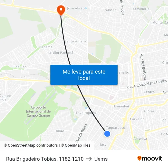 Rua Brigadeiro Tobias, 1182-1210 to Uems map