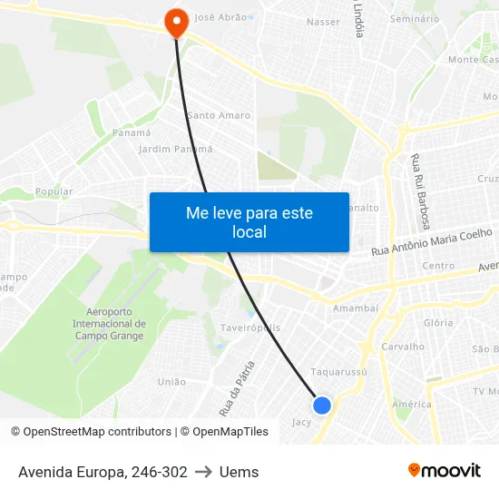 Avenida Europa, 246-302 to Uems map