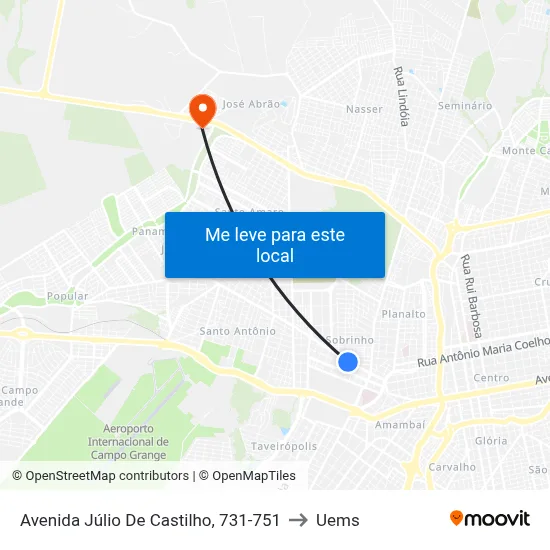Avenida Júlio De Castilho, 731-751 to Uems map