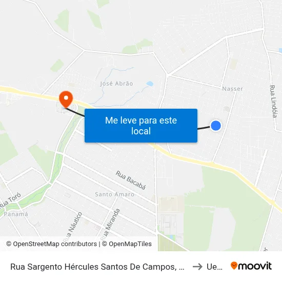 Rua Sargento Hércules Santos De Campos, 369-925 to Uems map