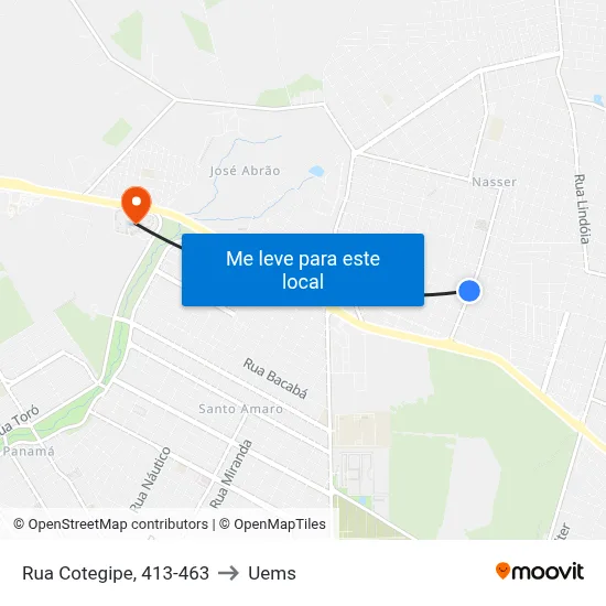 Rua Cotegipe, 413-463 to Uems map
