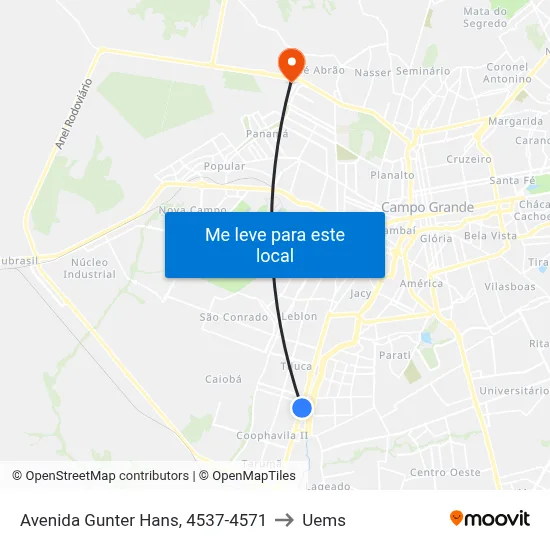 Avenida Gunter Hans, 4537-4571 to Uems map