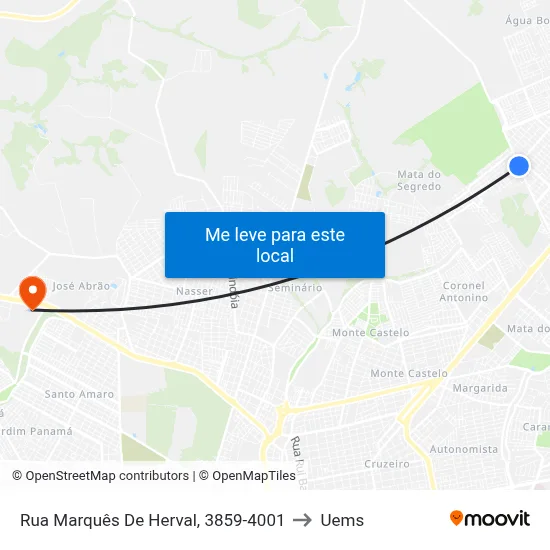 Rua Marquês De Herval, 3859-4001 to Uems map