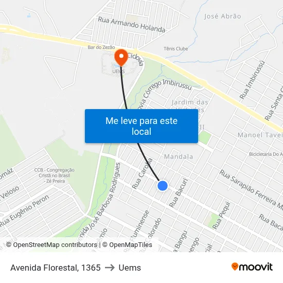 Avenida Florestal, 1365 to Uems map