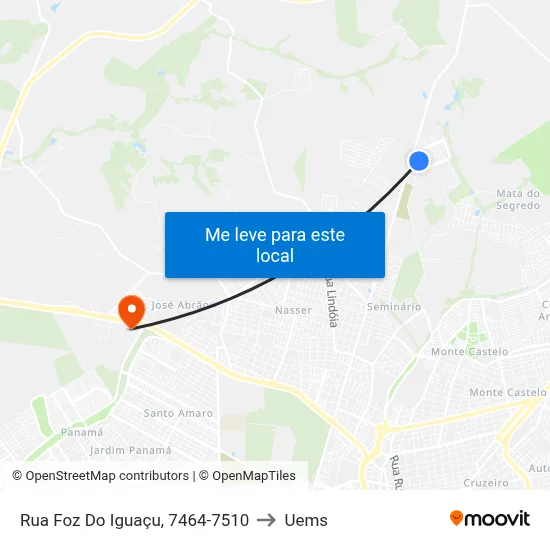 Rua Foz Do Iguaçu, 7464-7510 to Uems map