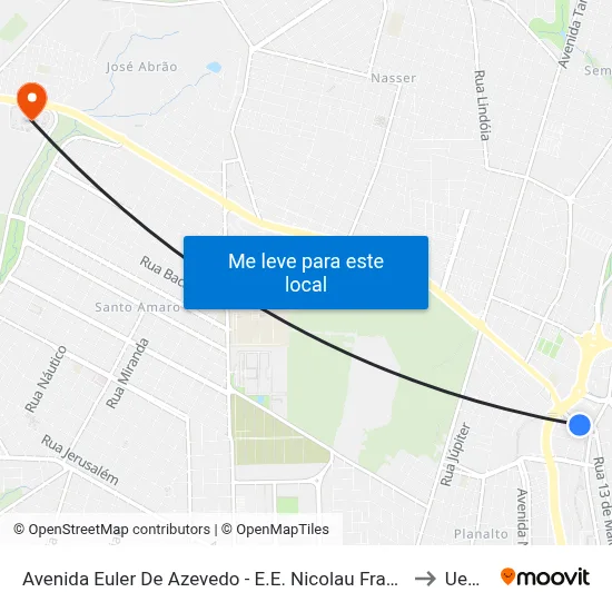 Avenida Euler De Azevedo - E.E. Nicolau Fragelli to Uems map