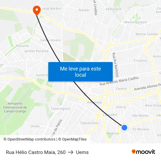 Rua Hélio Castro Maia, 260 to Uems map
