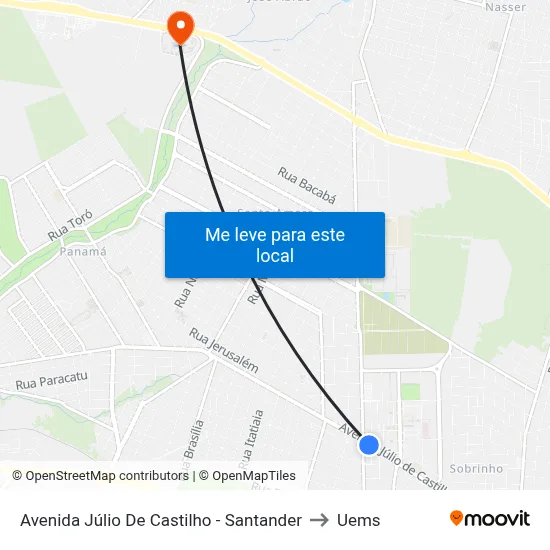 Avenida Júlio De Castilho - Santander to Uems map