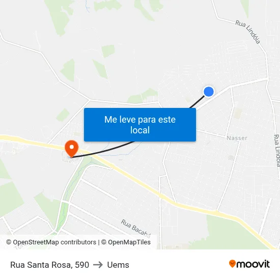 Rua Santa Rosa, 590 to Uems map