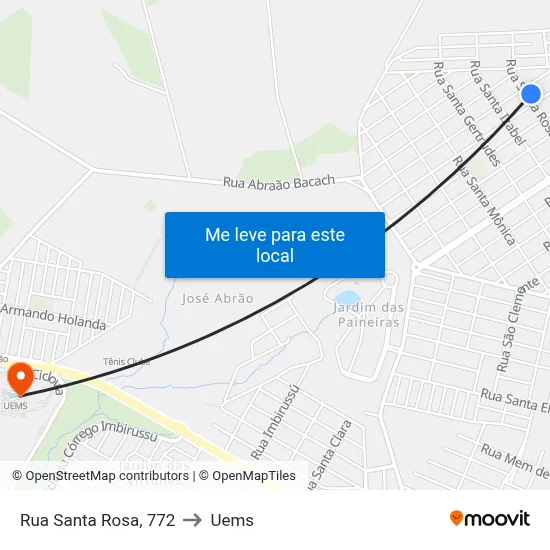 Rua Santa Rosa, 772 to Uems map