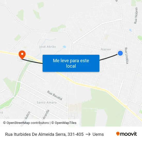 Rua Iturbides De Almeida Serra, 331-405 to Uems map