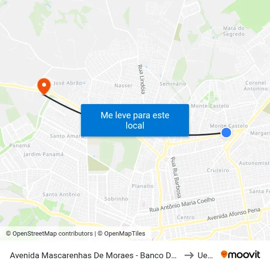 Avenida Mascarenhas De Moraes - Banco Do Brasil to Uems map
