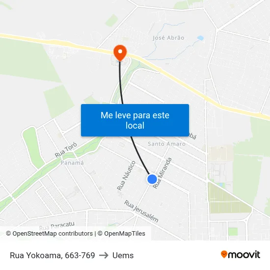 Rua Yokoama, 663-769 to Uems map