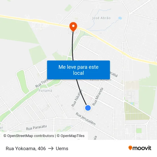 Rua Yokoama, 406 to Uems map