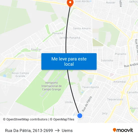 Rua Da Pátria, 2613-2699 to Uems map