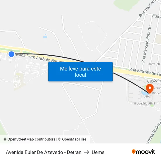Avenida Euler De Azevedo - Detran to Uems map