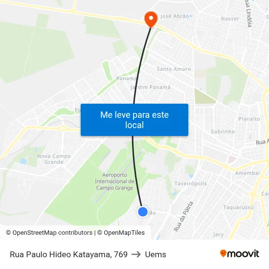 Rua Paulo Hideo Katayama, 769 to Uems map