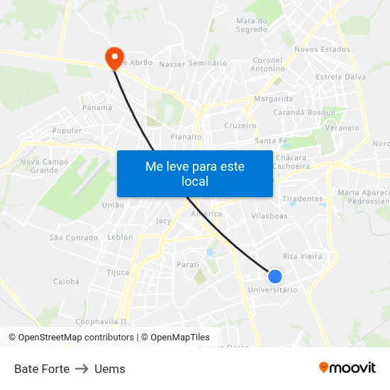 Bate Forte to Uems map