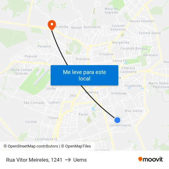 Rua Vítor Meireles, 1241 to Uems map