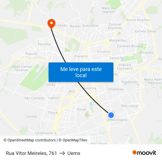 Rua Vítor Meireles, 761 to Uems map