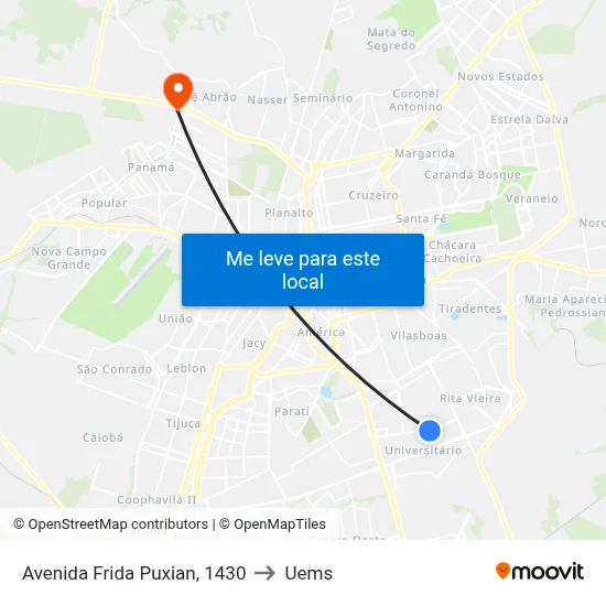 Avenida Frida Puxian, 1430 to Uems map