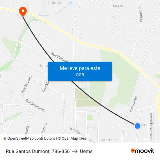 Rua Santos Dumont, 786-856 to Uems map
