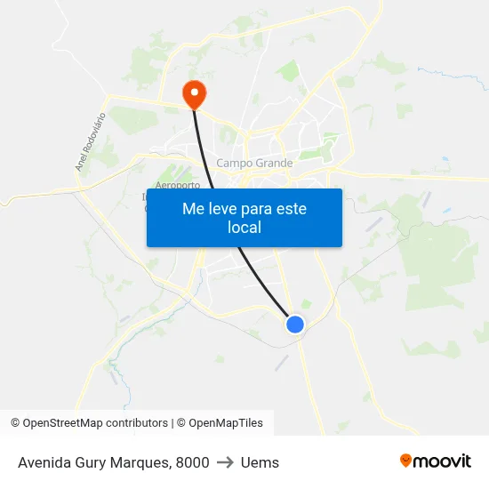 Avenida Gury Marques, 8000 to Uems map