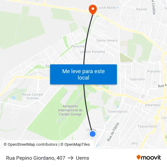 Rua Pepino Giordano, 407 to Uems map