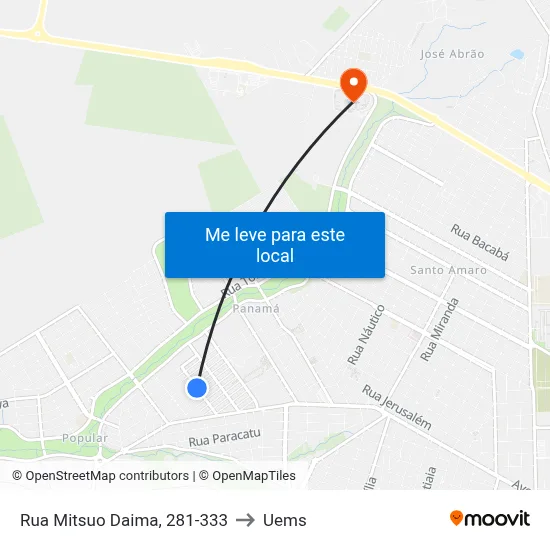 Rua Mitsuo Daima, 281-333 to Uems map