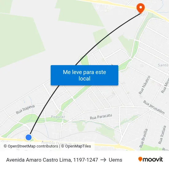 Avenida Amaro Castro Lima, 1197-1247 to Uems map