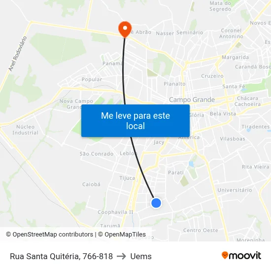 Rua Santa Quitéria, 766-818 to Uems map
