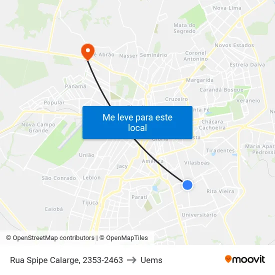 Rua Spipe Calarge, 2353-2463 to Uems map