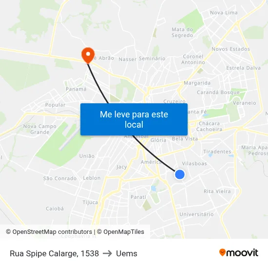 Rua Spipe Calarge, 1538 to Uems map