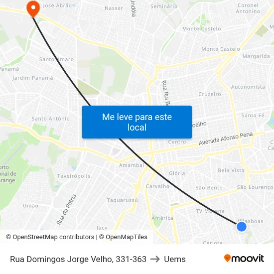Rua Domingos Jorge Velho, 331-363 to Uems map