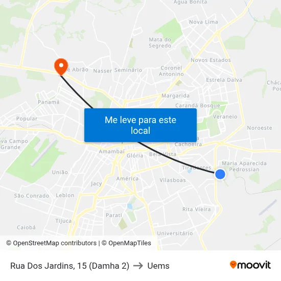 Rua Dos Jardins, 15 (Damha 2) to Uems map