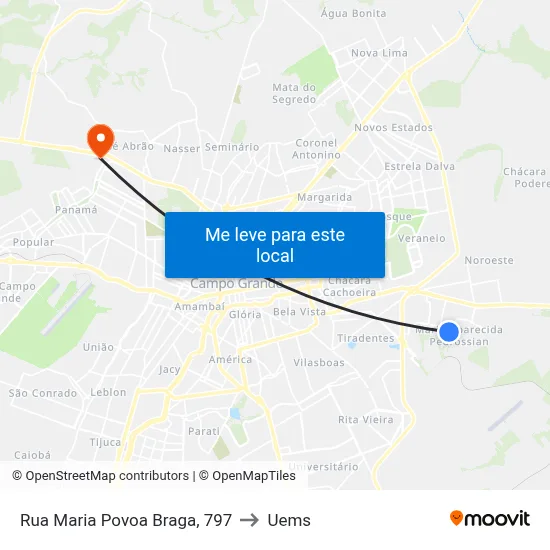Rua Maria Povoa Braga, 797 to Uems map