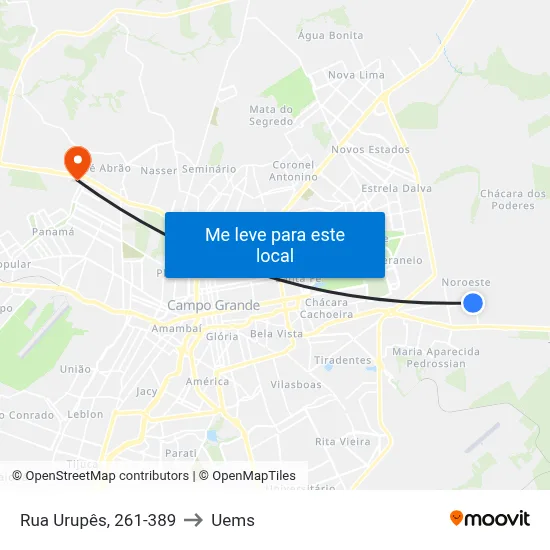 Rua Urupês, 261-389 to Uems map