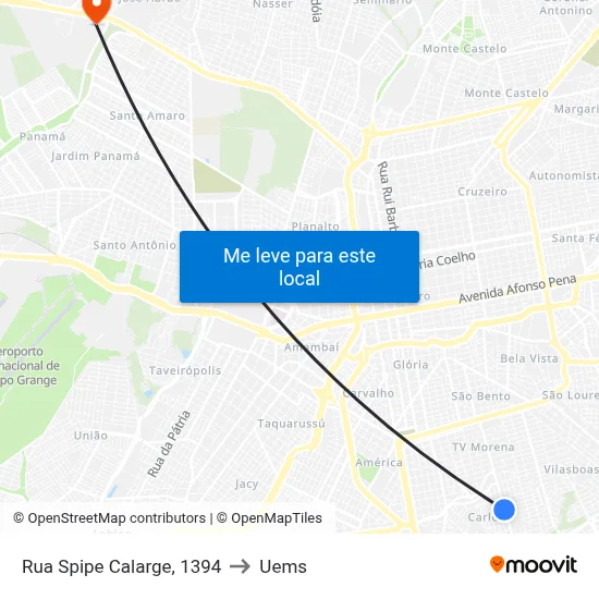 Rua Spipe Calarge, 1394 to Uems map
