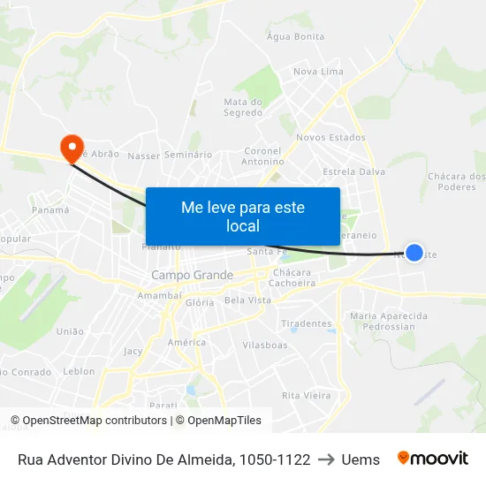 Rua Adventor Divino De Almeida, 1050-1122 to Uems map