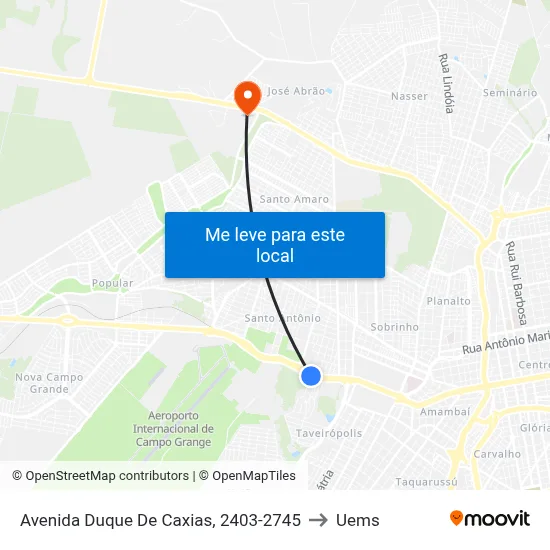 Avenida Duque De Caxias, 2403-2745 to Uems map