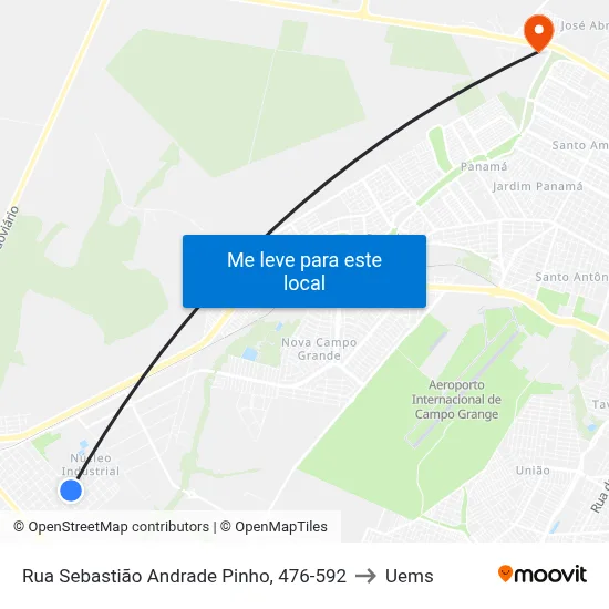 Rua Sebastião Andrade Pinho, 476-592 to Uems map