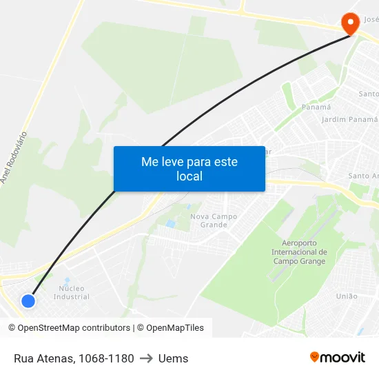 Rua Atenas, 1068-1180 to Uems map