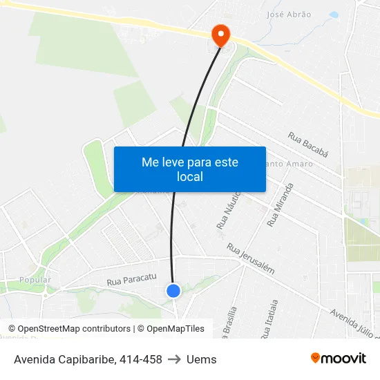 Avenida Capibaribe, 414-458 to Uems map