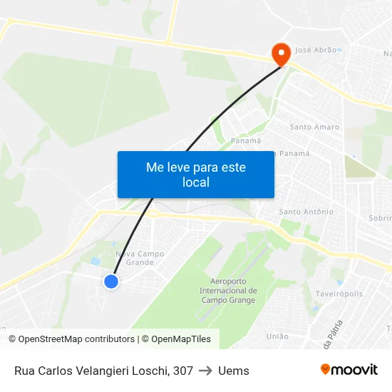 Rua Carlos Velangieri Loschi, 307 to Uems map