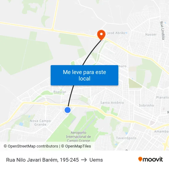 Rua Nilo Javari Barém, 195-245 to Uems map