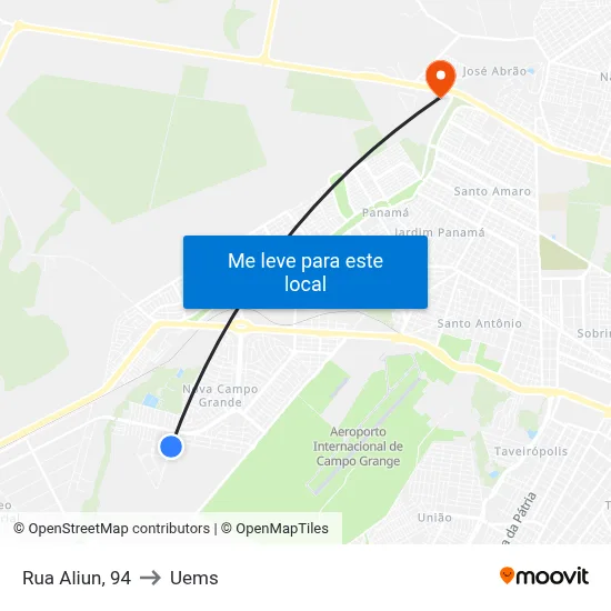 Rua Aliun, 94 to Uems map